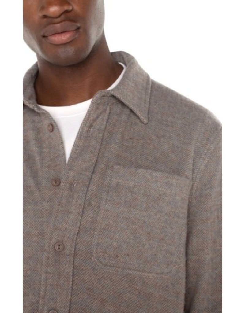 Liverpool Los Angeles Liverpool Men's Knit Long Sleeve Button Up Shirt