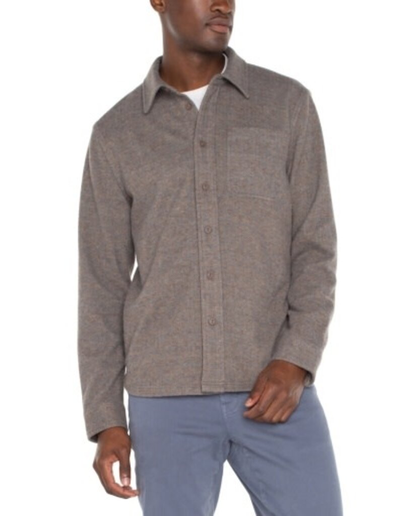 Liverpool Los Angeles Liverpool Men's Knit Long Sleeve Button Up Shirt