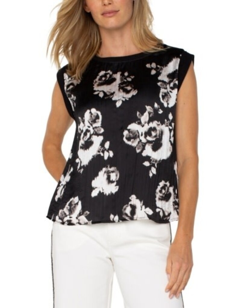 Liverpool Los Angeles Liverpool Sleeveless Woven to Knit Top