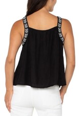 Liverpool Los Angeles Liverpool Sleeveless Woven Tank with Beading