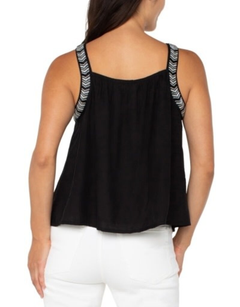 Liverpool Los Angeles Liverpool Sleeveless Woven Tank with Beading