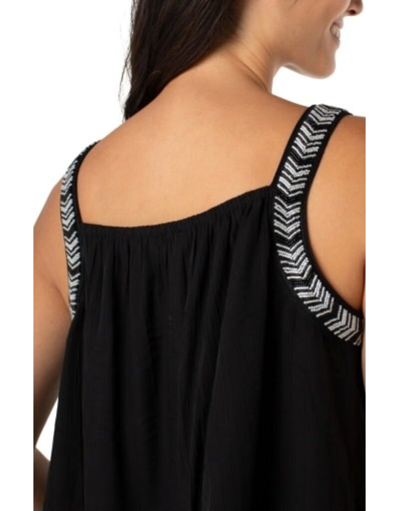 Liverpool Los Angeles Liverpool Sleeveless Woven Tank with Beading