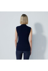 Daily Sports Daily Sports Madelene Sleeveless Cable Knit Polo Navy