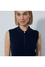 Daily Sports Daily Sports Madelene Sleeveless Cable Knit Polo Navy