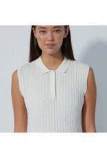 Daily Sports Daily Sports Madelene Sleeveless Cable Knit Polo White
