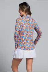 IBKul IBKul Arya Long Sleeve Mock Neck Turquoise Multi