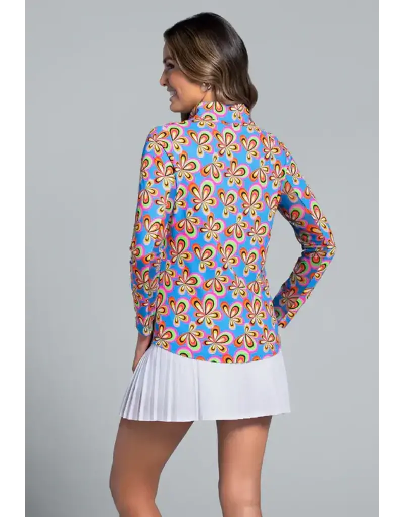 IBKul IBKul Arya Long Sleeve Mock Neck Turquoise Multi