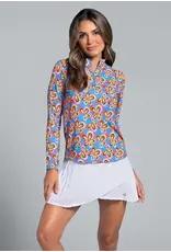 IBKul IBKul Arya Long Sleeve Mock Neck Turquoise Multi