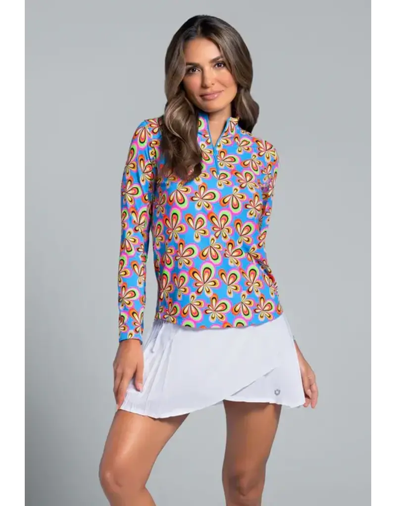 IBKul IBKul Arya Long Sleeve Mock Neck Turquoise Multi