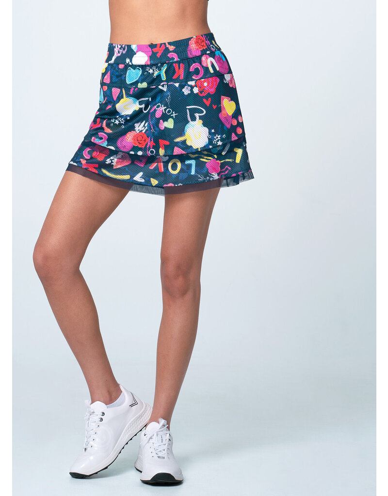 Lucky In Love Lucky in Love High Waist Love You Skort Midnight 15.5"