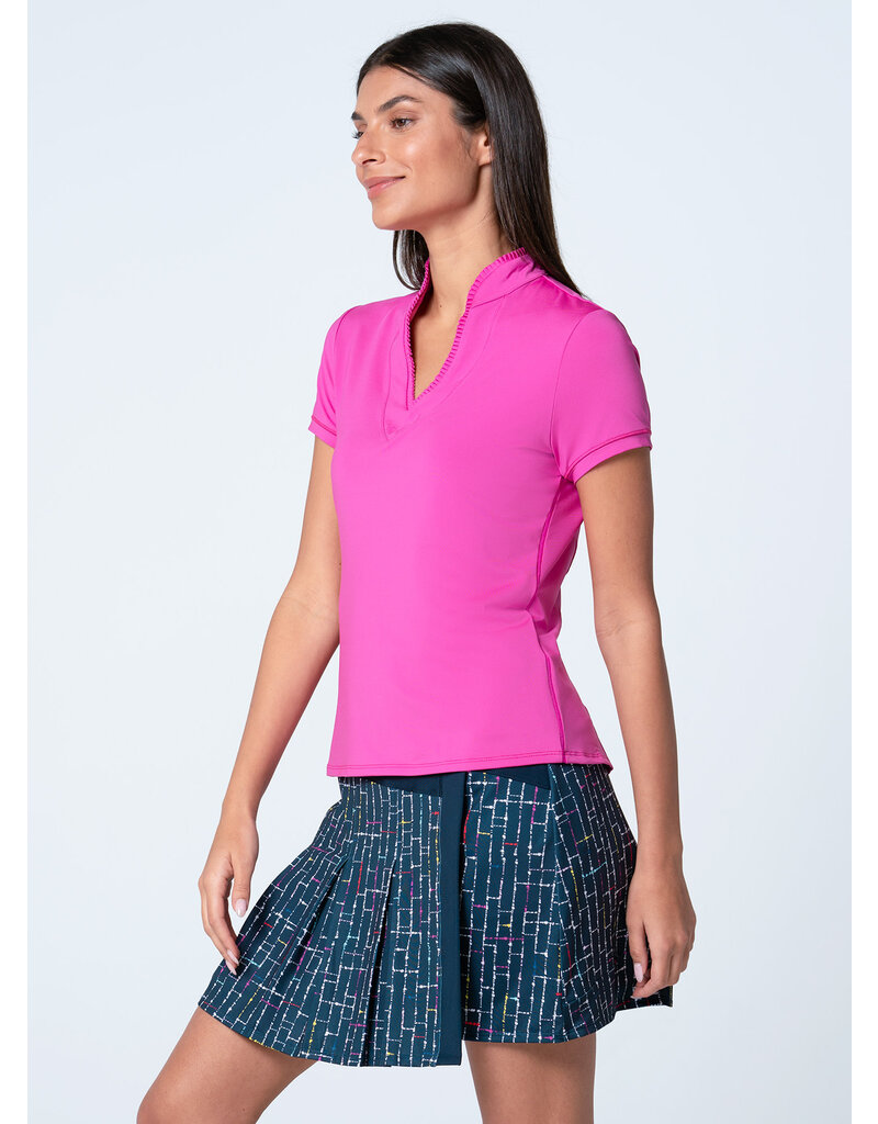 Lucky In Love Lucky in Love Pleated Placket Short Sleeve Mulb