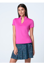 Lucky In Love Lucky in Love Pleated Placket Short Sleeve Mulb
