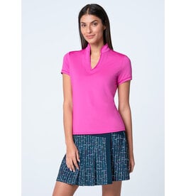 Lucky In Love Lucky in Love Pleated Placket Short Sleeve Mulb