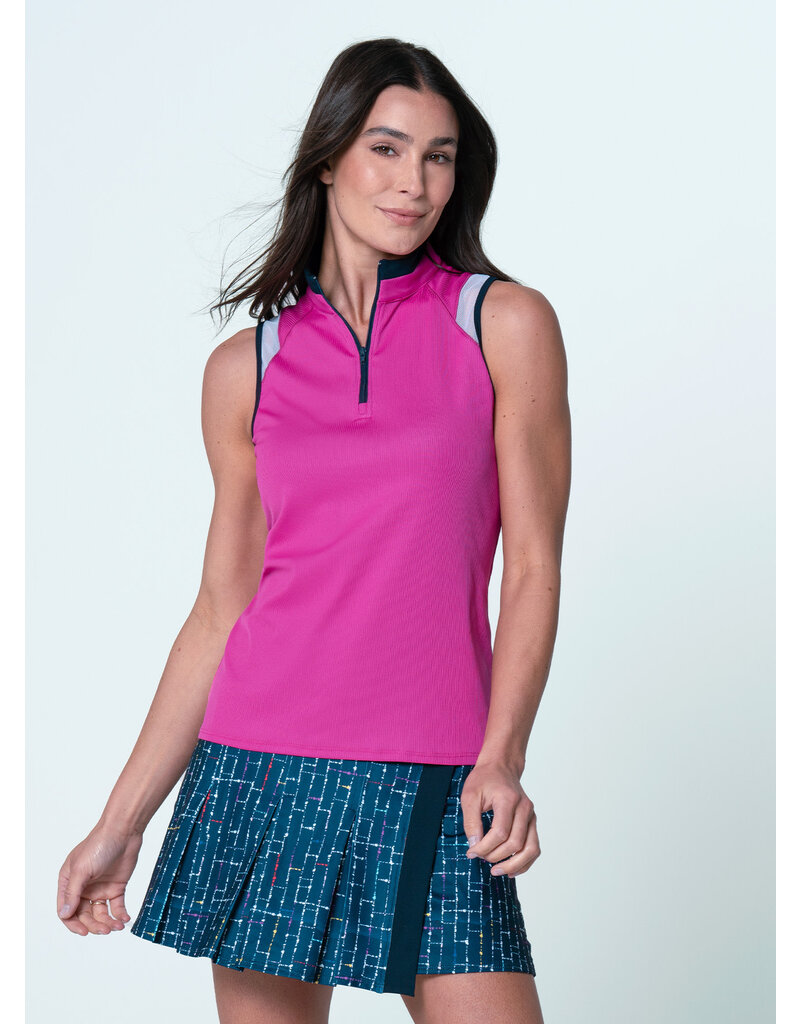 Lucky In Love Lucky in Love Color Block Zip Tank Mulb