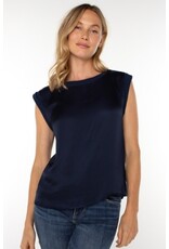 Liverpool Los Angeles Liverpool Sleeveless Woven Knit Top Dark Navy