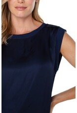 Liverpool Los Angeles Liverpool Sleeveless Woven Knit Top Dark Navy