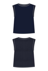 Liverpool Los Angeles Liverpool Sleeveless Woven Knit Top Dark Navy