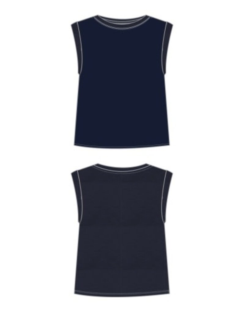 Liverpool Los Angeles Liverpool Sleeveless Woven Knit Top Dark Navy