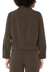 Liverpool Los Angeles Liverpool Popover Shirt with Elastic Waist Black Olive