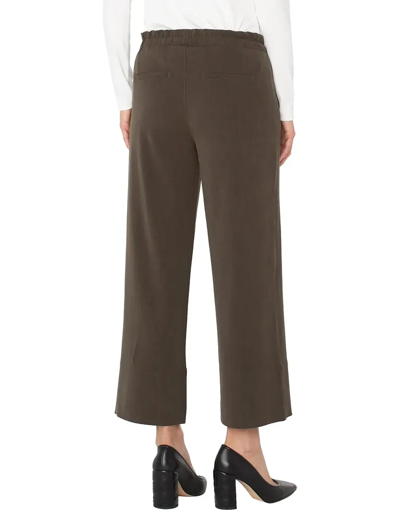 Liverpool Los Angeles Liverpool Pull On Tie Waist Wide Leg Pants Black Olive