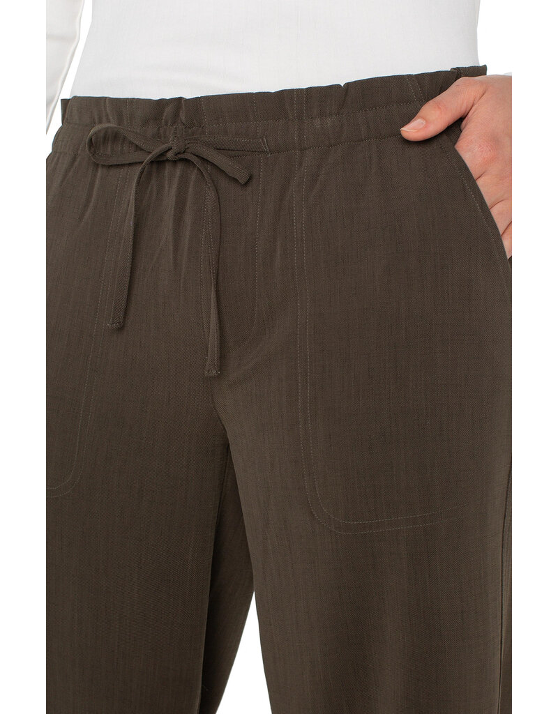 Liverpool Los Angeles Liverpool Pull On Tie Waist Wide Leg Pants Black Olive