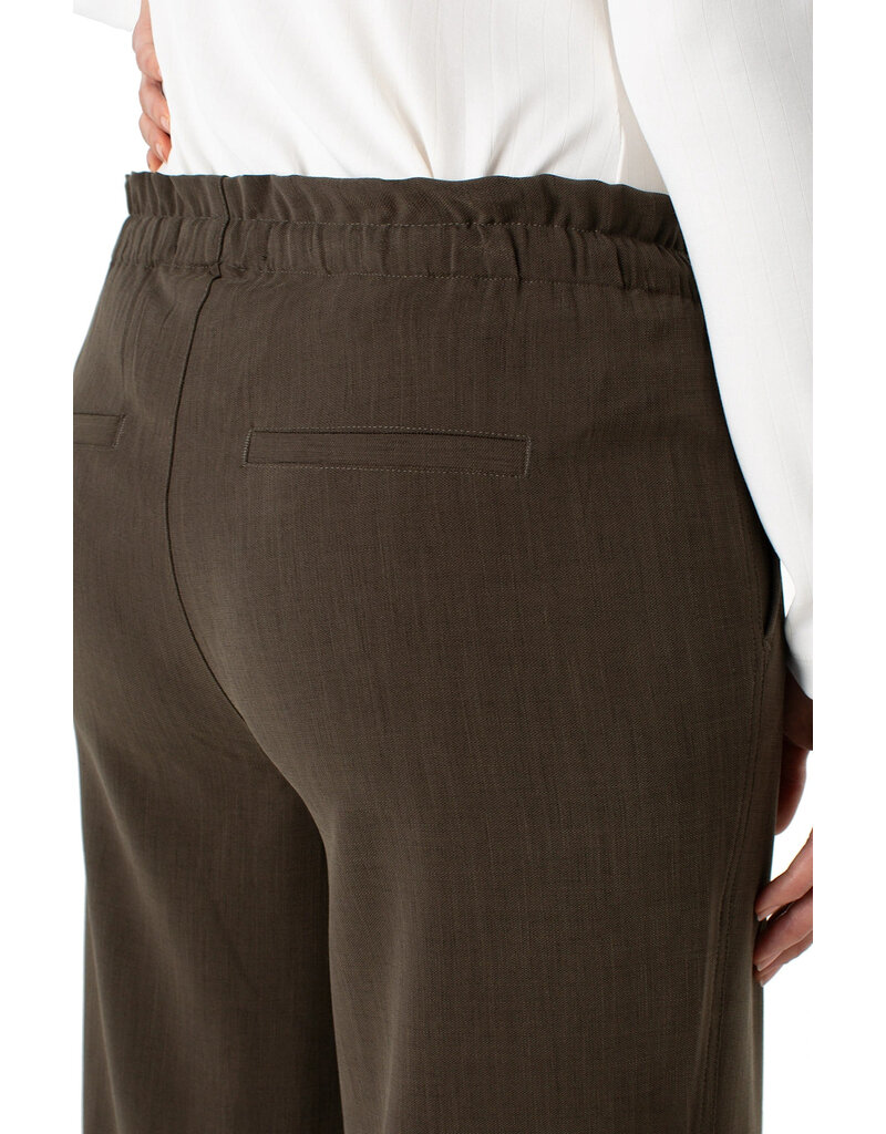 Liverpool Los Angeles Liverpool Pull On Tie Waist Wide Leg Pants Black Olive