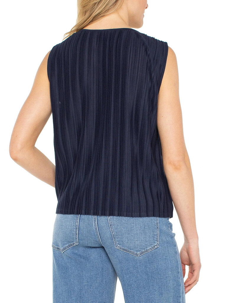 Liverpool Los Angeles Liverpool Sleeveless Crew Neck Knit top Dark Navy