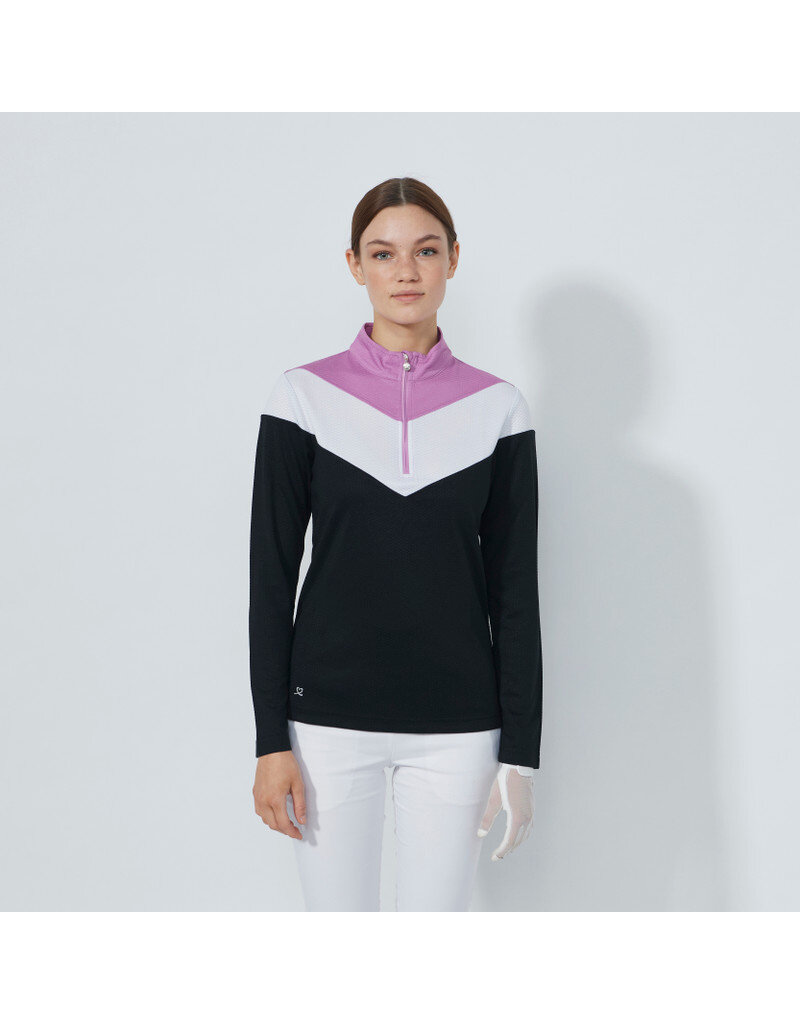 Daily Sports Daily Sports Block Long Sleeve Half Neck Top Black