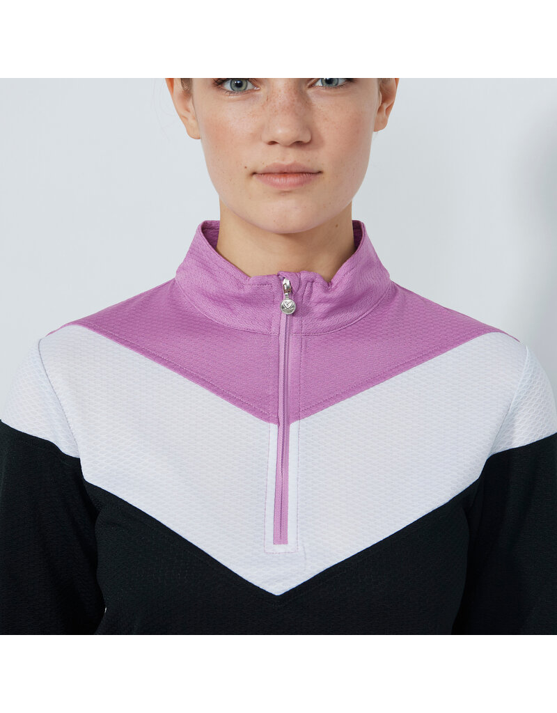 Daily Sports Daily Sports Block Long Sleeve Half Neck Top Black