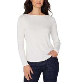 Liverpool Los Angeles Liverpool Long Sleeve Boat Neck Knit Top