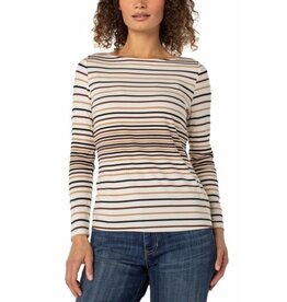 Liverpool Los Angeles Liverpool Long Sleeve Boat Neck Knit Top