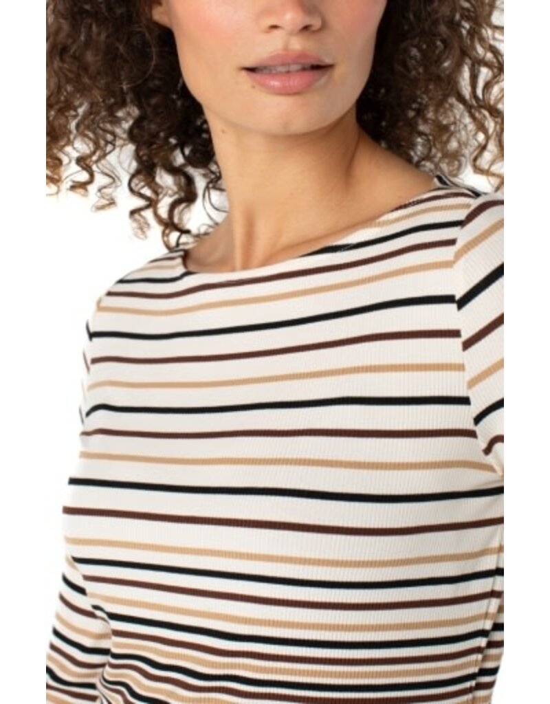 Liverpool Los Angeles Liverpool Long Sleeve Boat Neck Knit Top