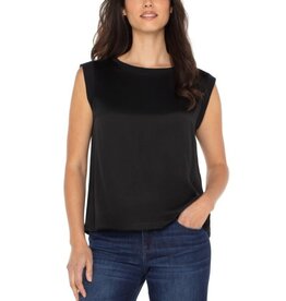 Liverpool Los Angeles Liverpool Sleeveless Woven Knit Top Black