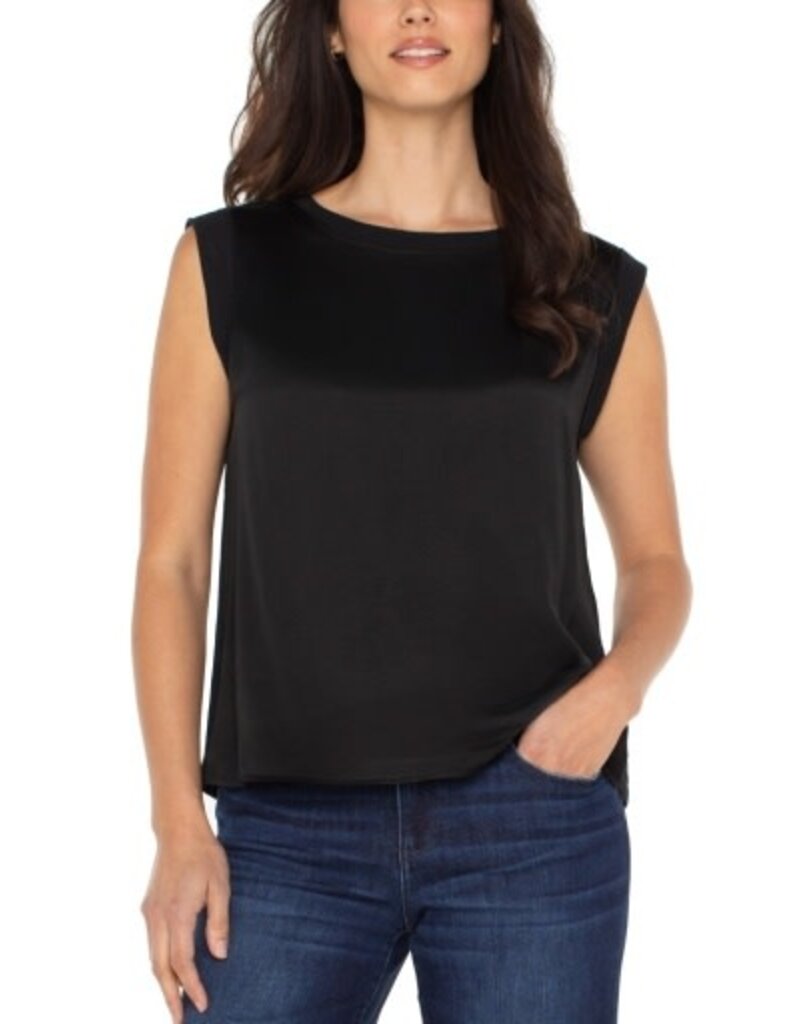Liverpool Los Angeles Liverpool Sleeveless Woven Knit Top Black
