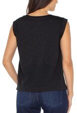 Liverpool Los Angeles Liverpool Sleeveless Woven Knit Top Black