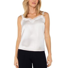 Liverpool Los Angeles Liverpool Woven Tank with Lace Trim