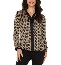 Liverpool Los Angeles Liverpool Long Sleeve Button Front Woven Shirt