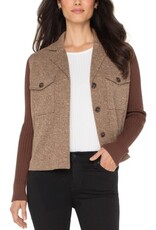 Liverpool Los Angeles Liverpool Shacket with Sweater Sleeves