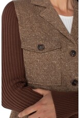 Liverpool Los Angeles Liverpool Shacket with Sweater Sleeves