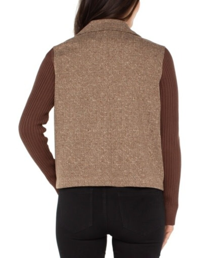 Liverpool Los Angeles Liverpool Shacket with Sweater Sleeves