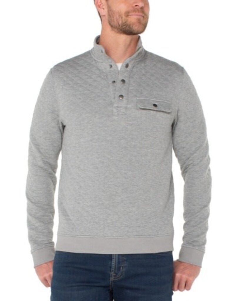 Liverpool Los Angeles Liverpool Mens Neck Snap Placket Pullover