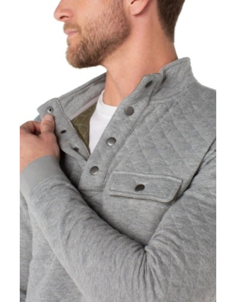 Liverpool Los Angeles Liverpool Mens Neck Snap Placket Pullover