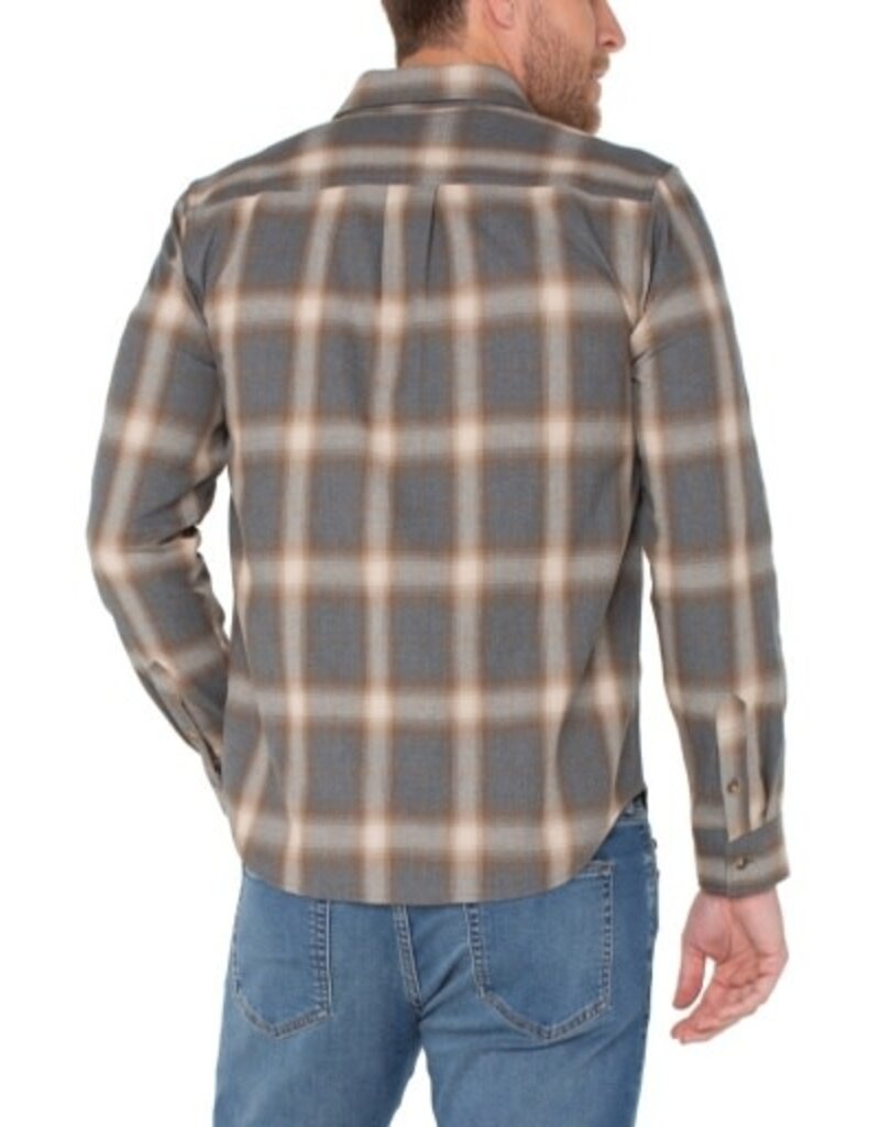 Liverpool Los Angeles Liverpool Mens Long Sleeve Double Pocket Button Up Shirt