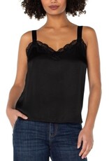 Liverpool Los Angeles Liverpool Woven Tank with Lace Trim