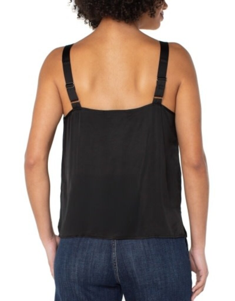 Liverpool Los Angeles Liverpool Woven Tank with Lace Trim
