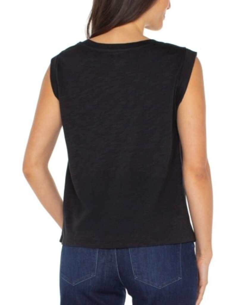 Liverpool Los Angeles Liverpool Sleeveless Woven Knit Top Black