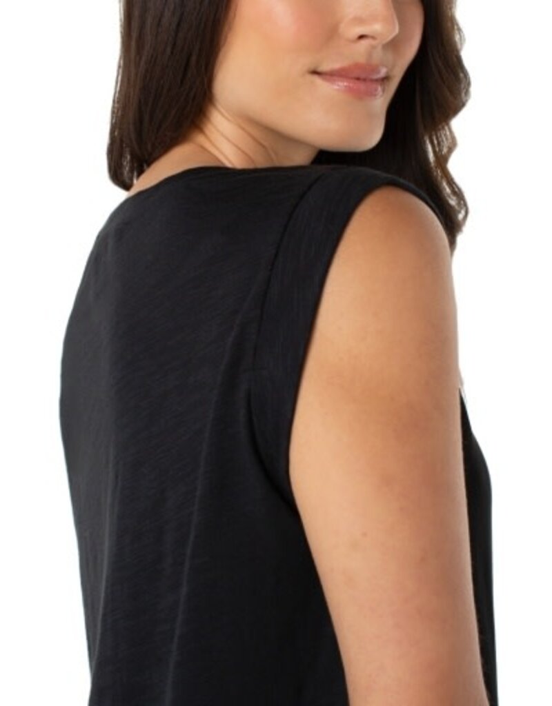 Liverpool Los Angeles Liverpool Sleeveless Woven Knit Top Black