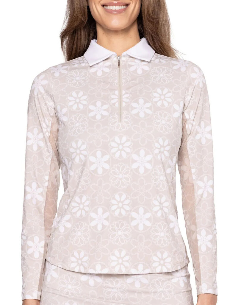 Golftini Golftini Cool Girl Long Sleeve Polo Sand Bar