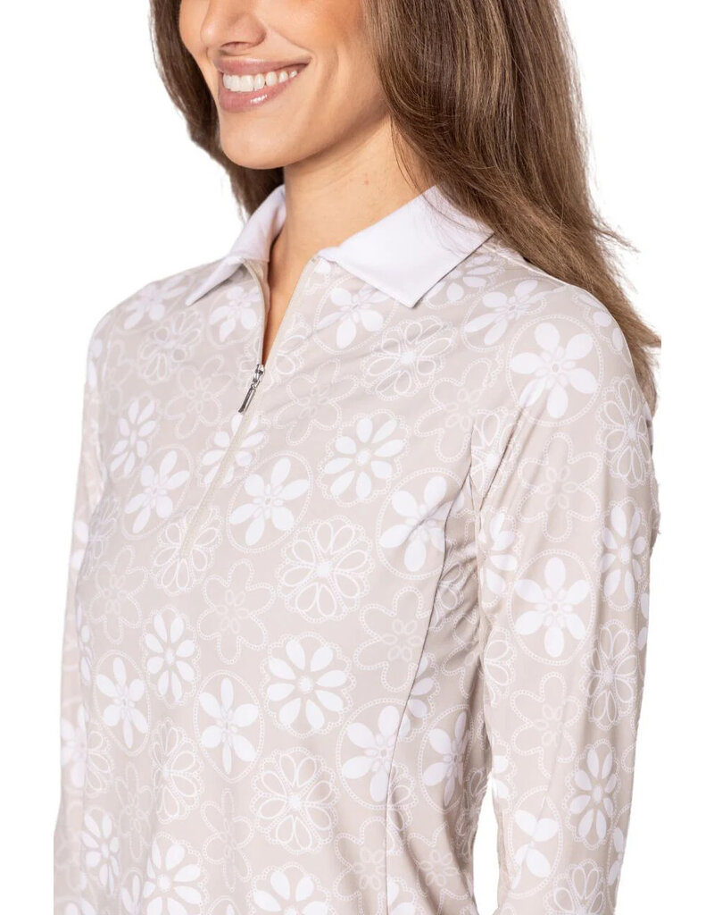 Golftini Golftini Cool Girl Long Sleeve Polo Sand Bar