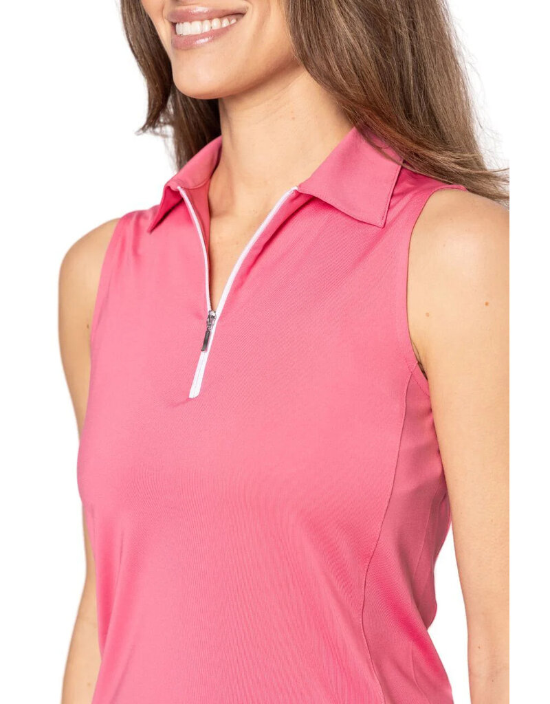 Golftini Golftini Sleeveless Zip Polo Nantucket Pink